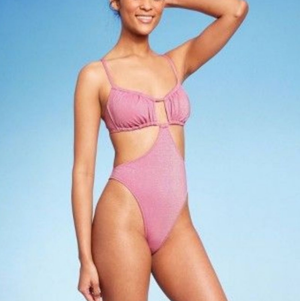wild fable Pink Cutout One-Piece Swimsuit